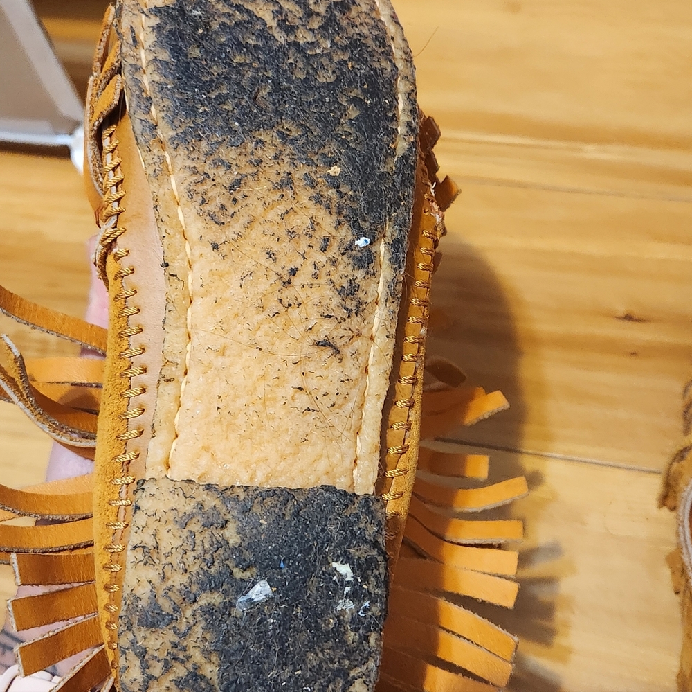 Vintage Canadian Leather Fringe Moccasins - Picture 8 of 13